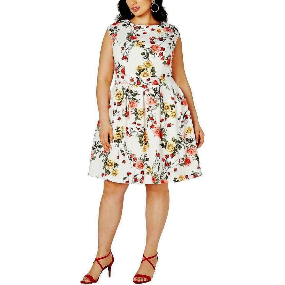 NWT Emerald Sundae PLUS 2X VERY CUTE Multicolor Midi Floral Dress Orig$99+Tax